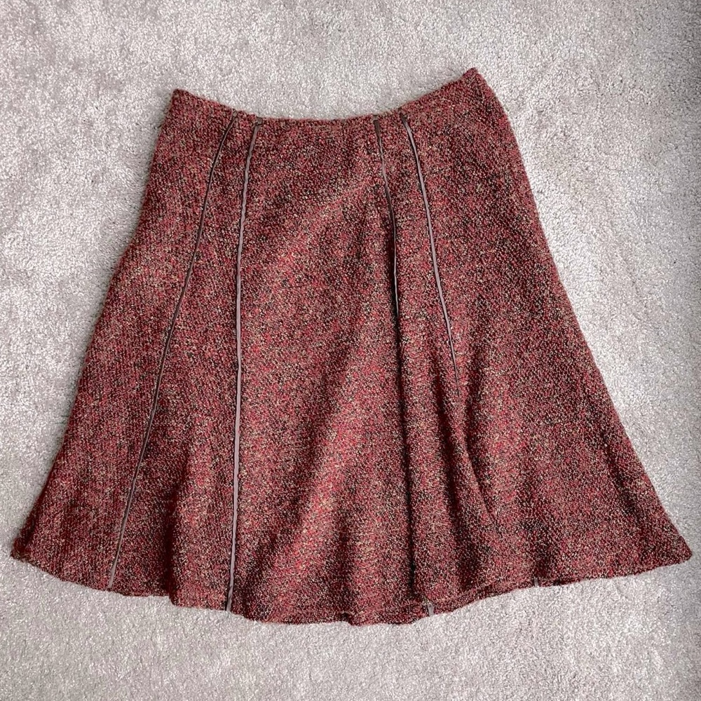 Coldwater Creek Brown and Rust Tweed Skirt